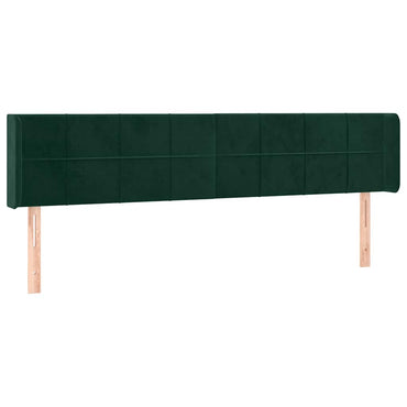 vidaXL Kopfteil mit Ohren Dunkelgrün 183x16x78/88 cm Samt