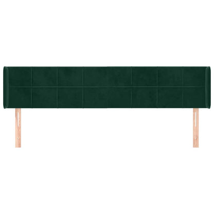 vidaXL Kopfteil mit Ohren Dunkelgrün 183x16x78/88 cm Samt