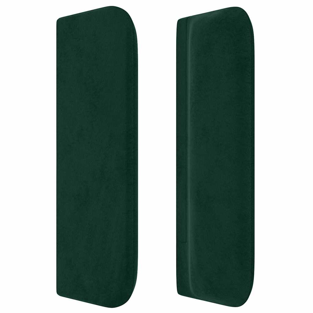 vidaXL Kopfteil mit Ohren Dunkelgrün 183x16x78/88 cm Samt