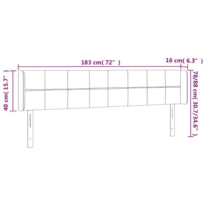 vidaXL Kopfteil mit Ohren Dunkelblau 183x16x78/88 cm Samt