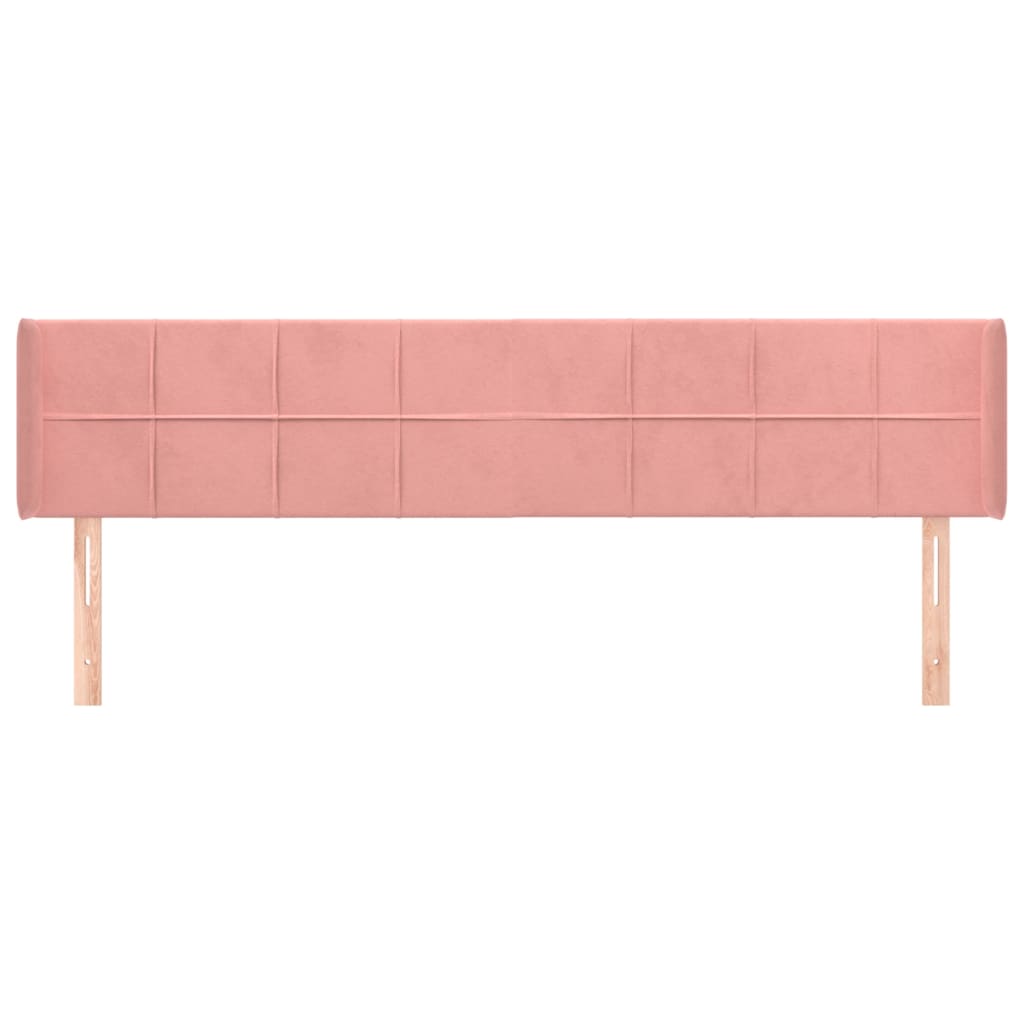 vidaXL Kopfteil mit Ohren Rosa 183x16x78/88 cm Samt