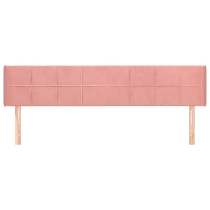 vidaXL Kopfteil mit Ohren Rosa 183x16x78/88 cm Samt