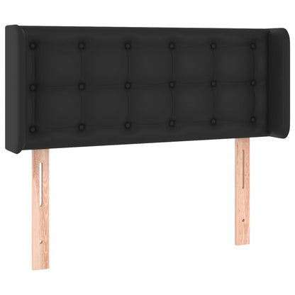 vidaXL Kopfteil mit Ohren Schwarz 83x16x78/88 cm Kunstleder