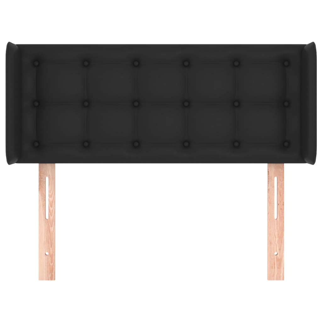 vidaXL Kopfteil mit Ohren Schwarz 83x16x78/88 cm Kunstleder