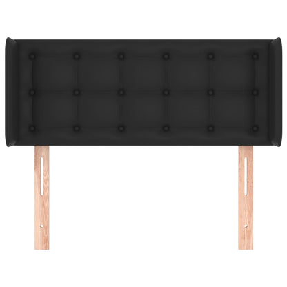vidaXL Kopfteil mit Ohren Schwarz 83x16x78/88 cm Kunstleder