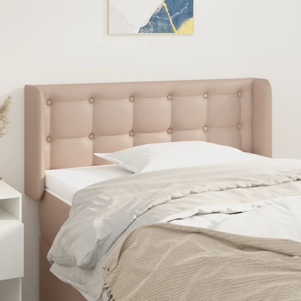 vidaXL Kopfteil mit Ohren Cappuccino-Braun 83x16x78/88 cm Kunstleder