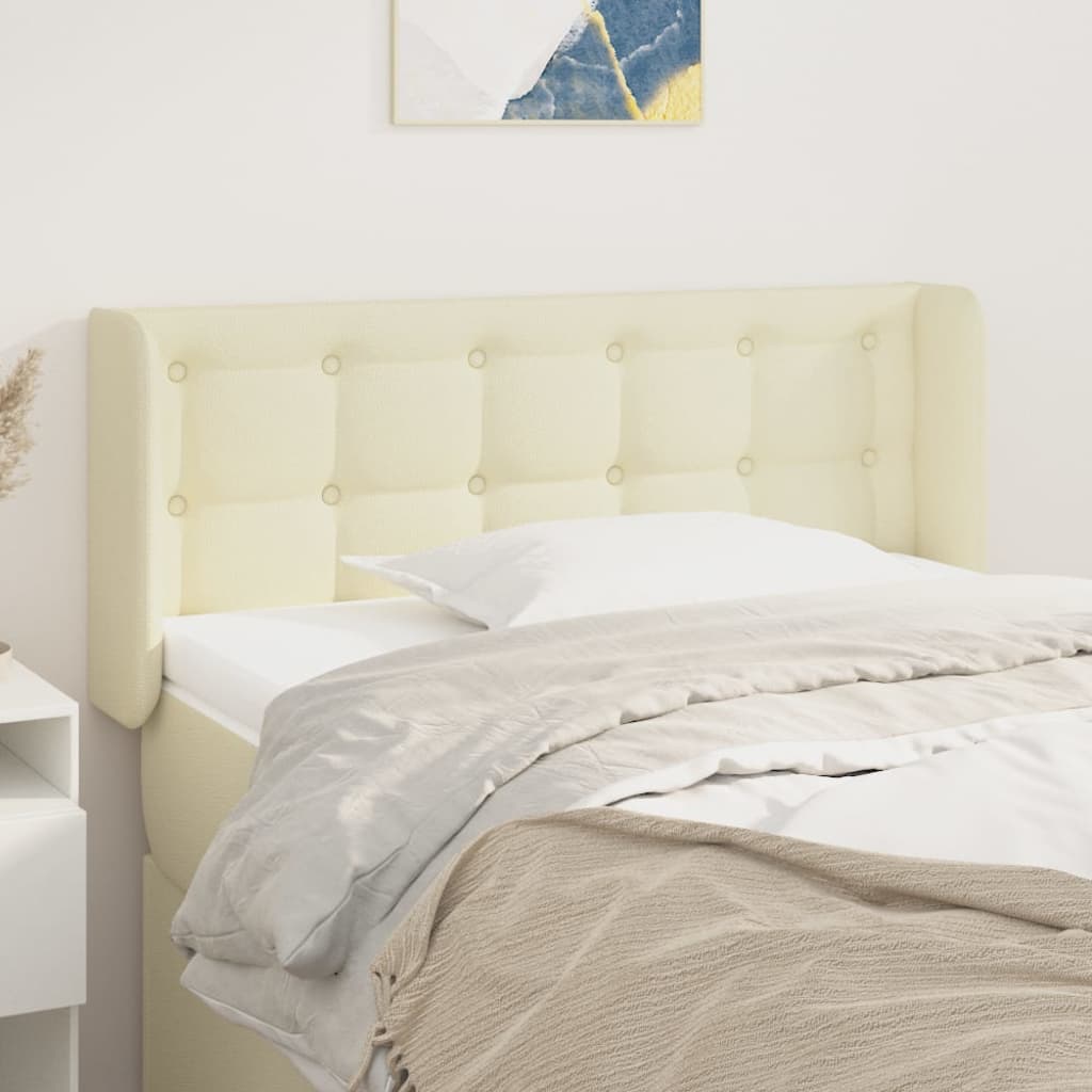vidaXL Kopfteil mit Ohren Creme 93x16x78/88 cm Kunstleder