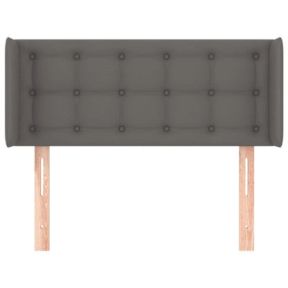 vidaXL Kopfteil mit Ohren Grau 93x16x78/88 cm Kunstleder