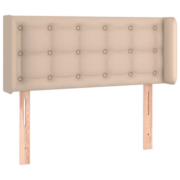 vidaXL Kopfteil mit Ohren Cappuccino-Braun 93x16x78/88 cm Kunstleder