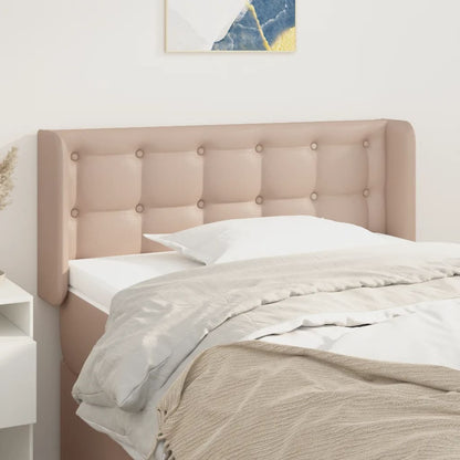 vidaXL Kopfteil mit Ohren Cappuccino-Braun 93x16x78/88 cm Kunstleder