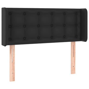vidaXL Kopfteil mit Ohren Schwarz 103x16x78/88 cm Kunstleder