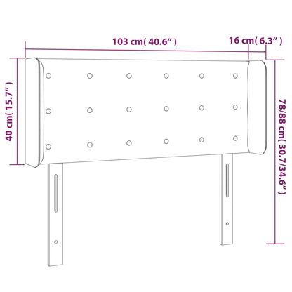 vidaXL Kopfteil mit Ohren Grau 103x16x78/88 cm Kunstleder