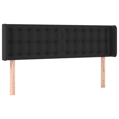 vidaXL Kopfteil mit Ohren Schwarz 147x16x78/88 cm Kunstleder