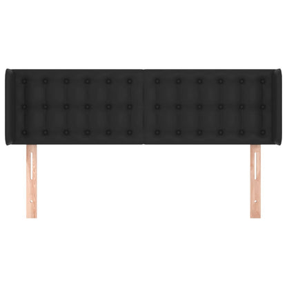 vidaXL Kopfteil mit Ohren Schwarz 147x16x78/88 cm Kunstleder