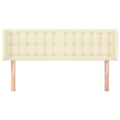 vidaXL Kopfteil mit Ohren Creme 147x16x78/88 cm Kunstleder
