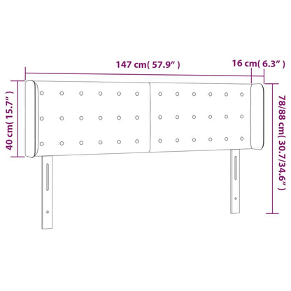 vidaXL Kopfteil mit Ohren Creme 147x16x78/88 cm Kunstleder