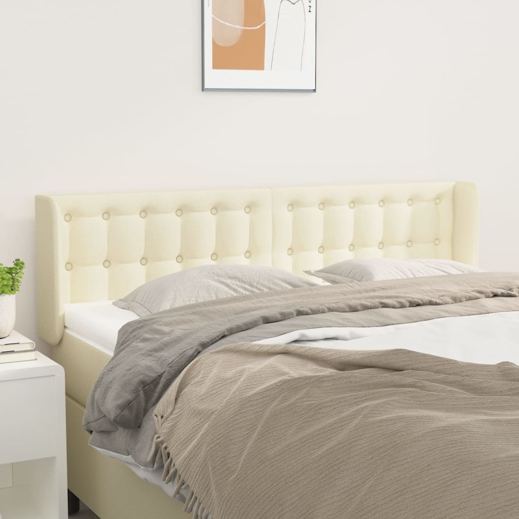 vidaXL Kopfteil mit Ohren Creme 147x16x78/88 cm Kunstleder