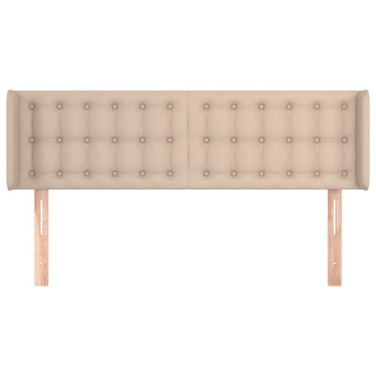 Kopfteil mit Ohren Cappuccino-Braun 147x16x78/88 cm Kunstleder