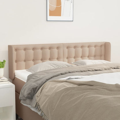 Kopfteil mit Ohren Cappuccino-Braun 147x16x78/88 cm Kunstleder