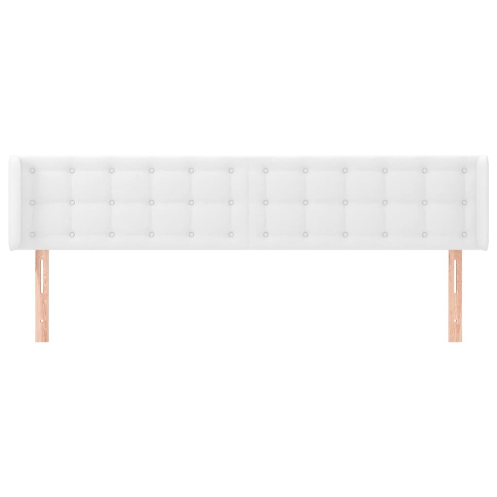 vidaXL Kopfteil mit Ohren Weiß 163x16x78/88 cm Kunstleder