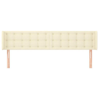 vidaXL Kopfteil mit Ohren Creme 163x16x78/88 cm Kunstleder