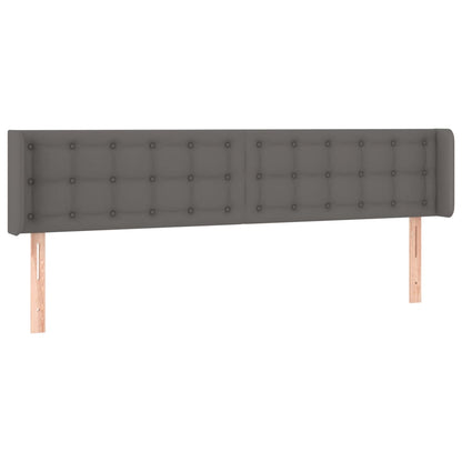 vidaXL Kopfteil mit Ohren Grau 163x16x78/88 cm Kunstleder