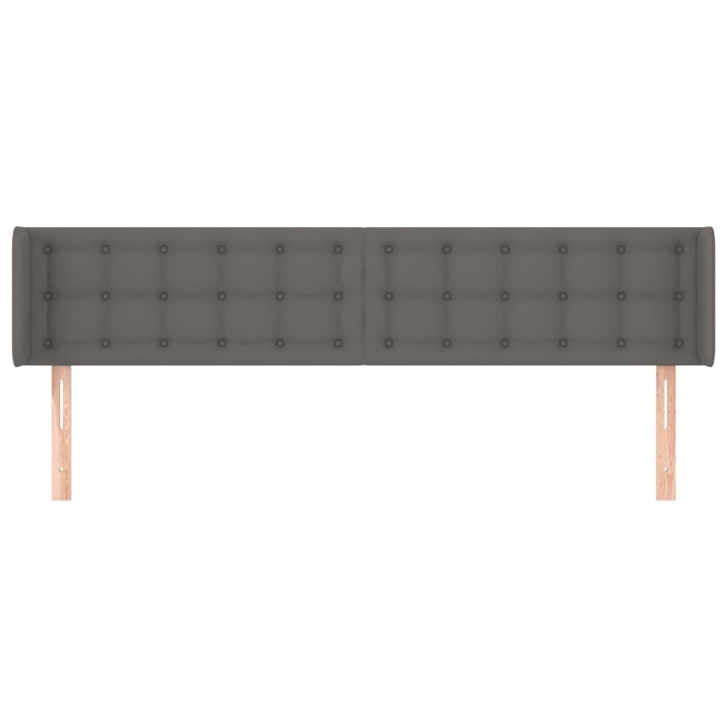 vidaXL Kopfteil mit Ohren Grau 163x16x78/88 cm Kunstleder