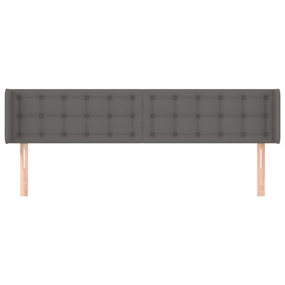 vidaXL Kopfteil mit Ohren Grau 163x16x78/88 cm Kunstleder