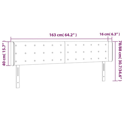 vidaXL Kopfteil mit Ohren Grau 163x16x78/88 cm Kunstleder