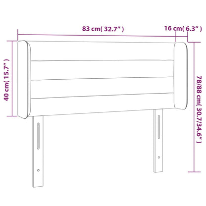 vidaXL Kopfteil mit Ohren Blau 83x16x78/88 cm Stoff