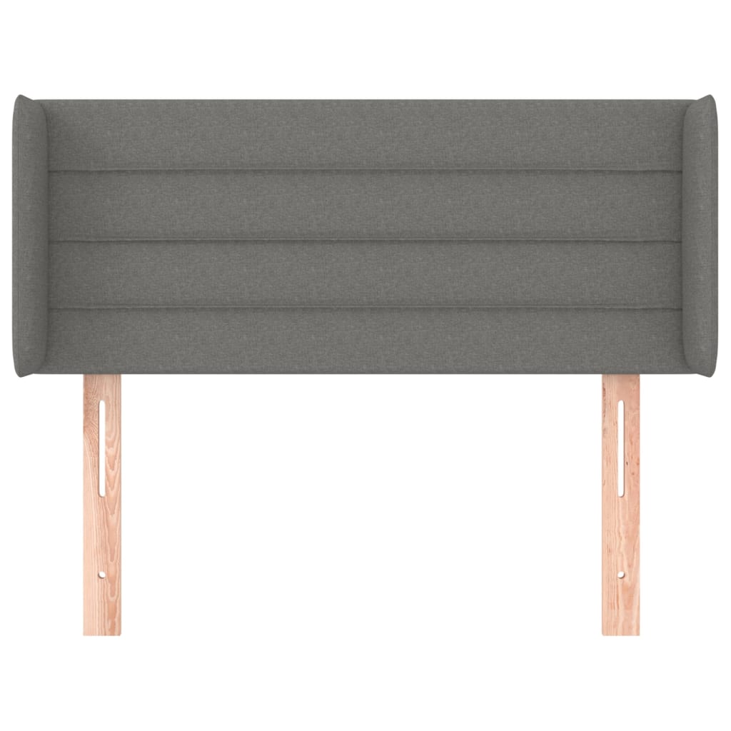 vidaXL Kopfteil mit Ohren Dunkelgrau 93x16x78/88 cm Stoff