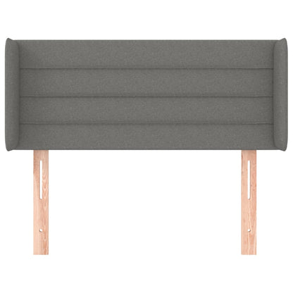 vidaXL Kopfteil mit Ohren Dunkelgrau 93x16x78/88 cm Stoff