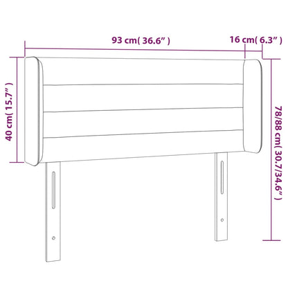 vidaXL Kopfteil mit Ohren Dunkelgrau 93x16x78/88 cm Stoff