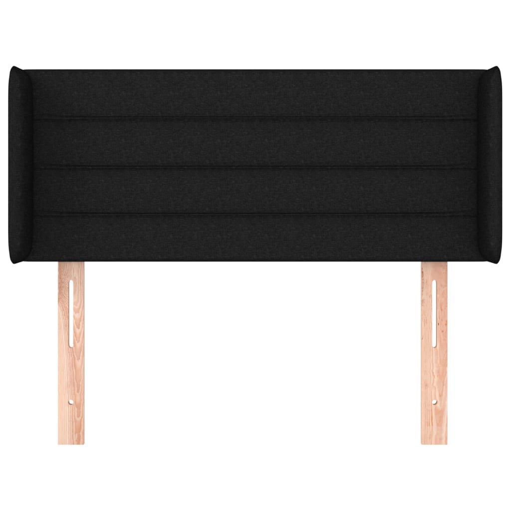 vidaXL Kopfteil mit Ohren Schwarz 93x16x78/88 cm Stoff