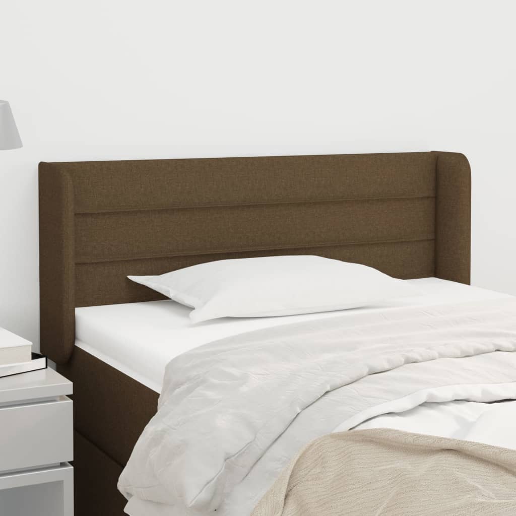 vidaXL Kopfteil mit Ohren Dunkelbraun 93x16x78/88 cm Stoff