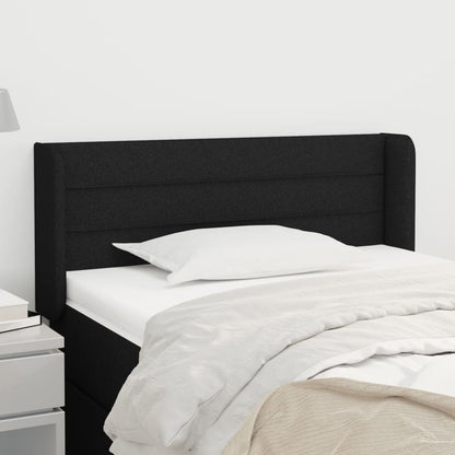 vidaXL Kopfteil mit Ohren Schwarz 103x16x78/88 cm Stoff