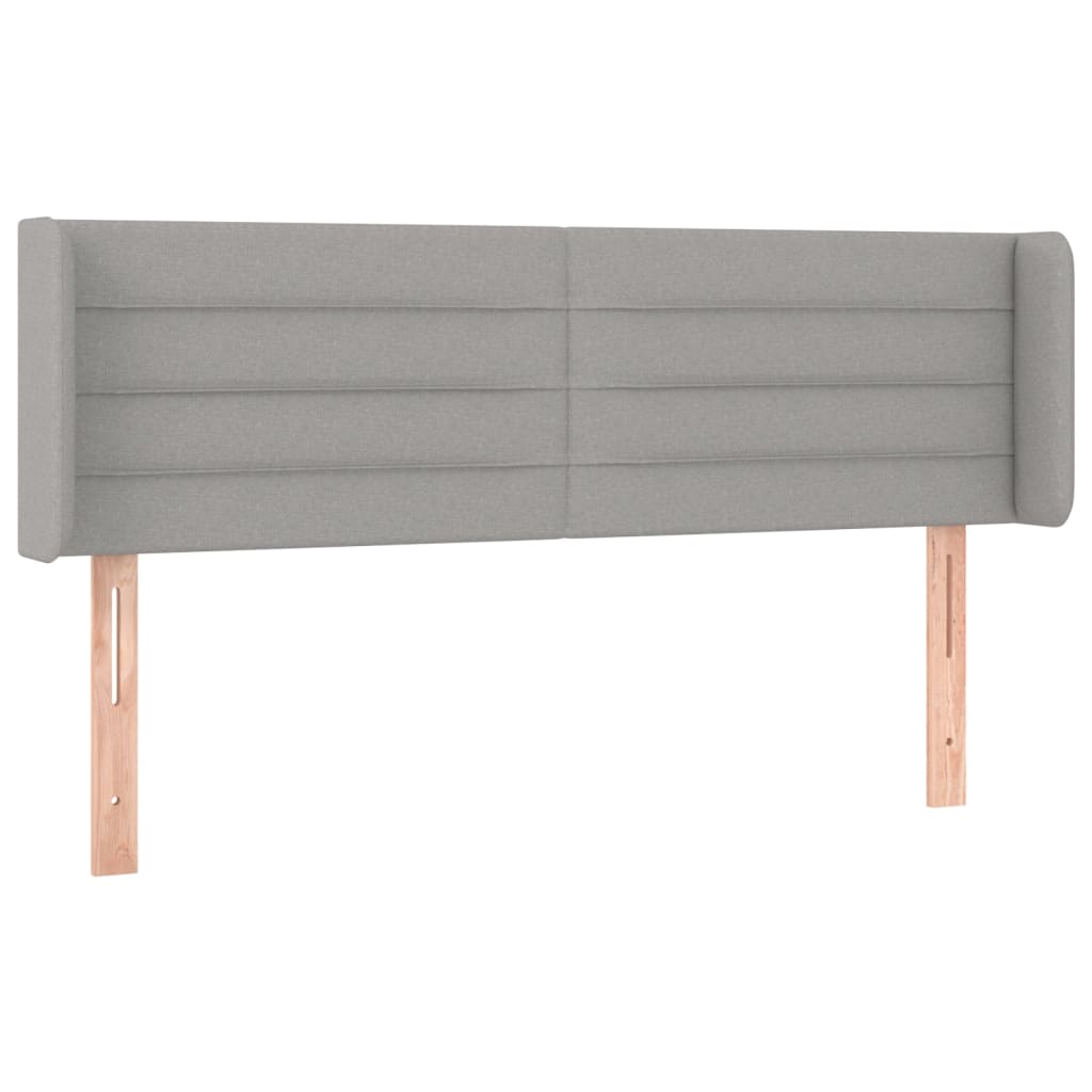 vidaXL Kopfteil mit Ohren Hellgrau 147x16x78/88 cm Stoff
