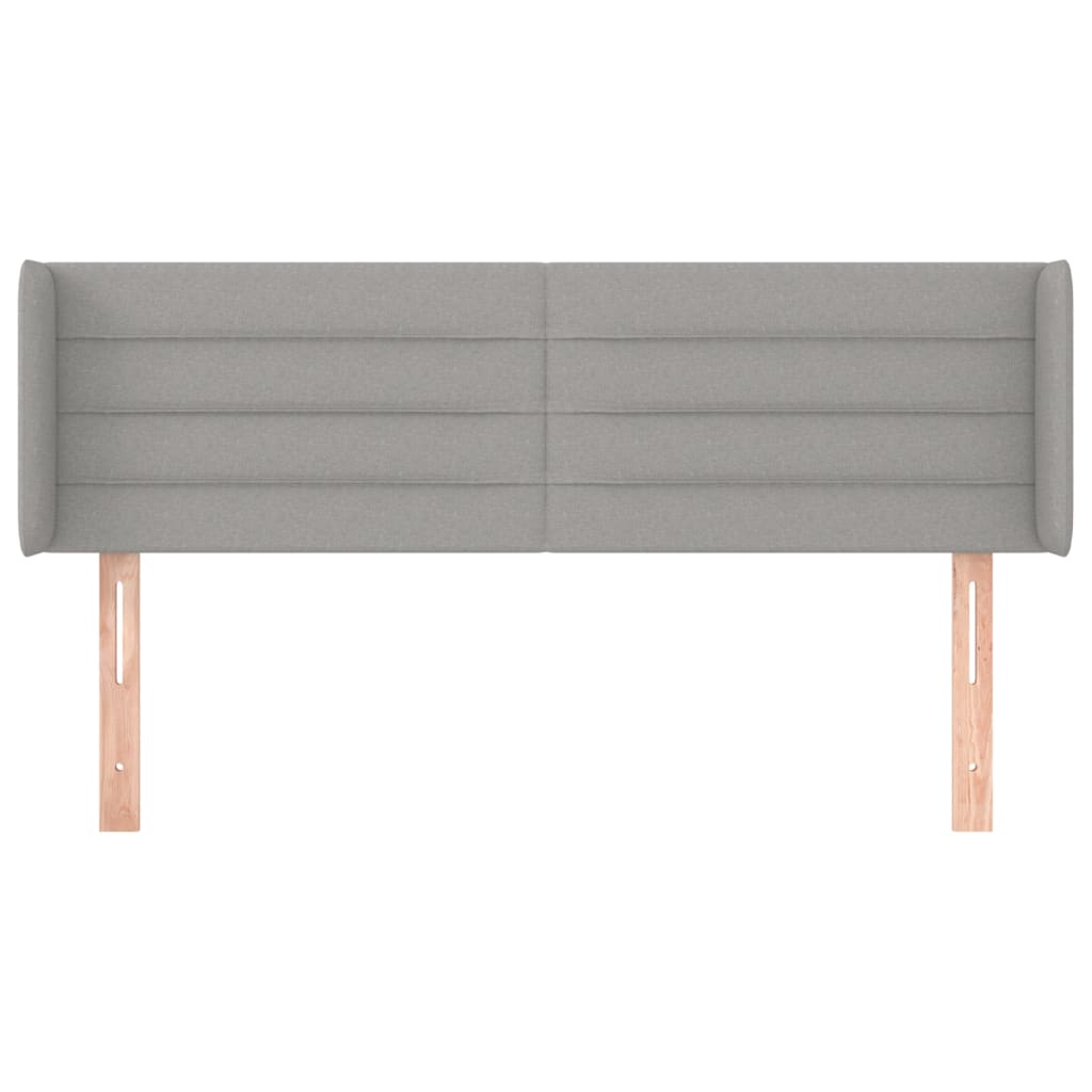 vidaXL Kopfteil mit Ohren Hellgrau 147x16x78/88 cm Stoff