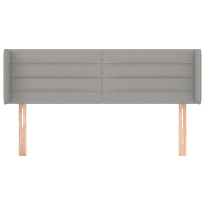 vidaXL Kopfteil mit Ohren Hellgrau 147x16x78/88 cm Stoff