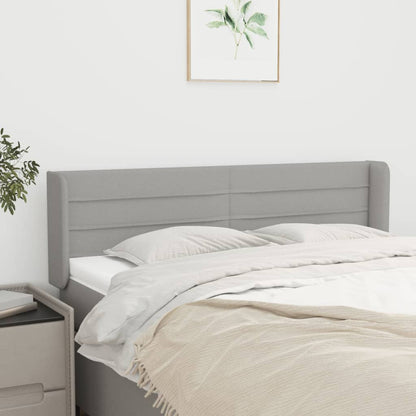 vidaXL Kopfteil mit Ohren Hellgrau 147x16x78/88 cm Stoff