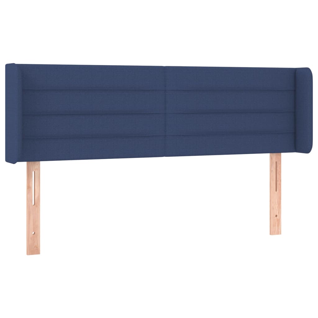 vidaXL Kopfteil mit Ohren Blau 147x16x78/88 cm Stoff