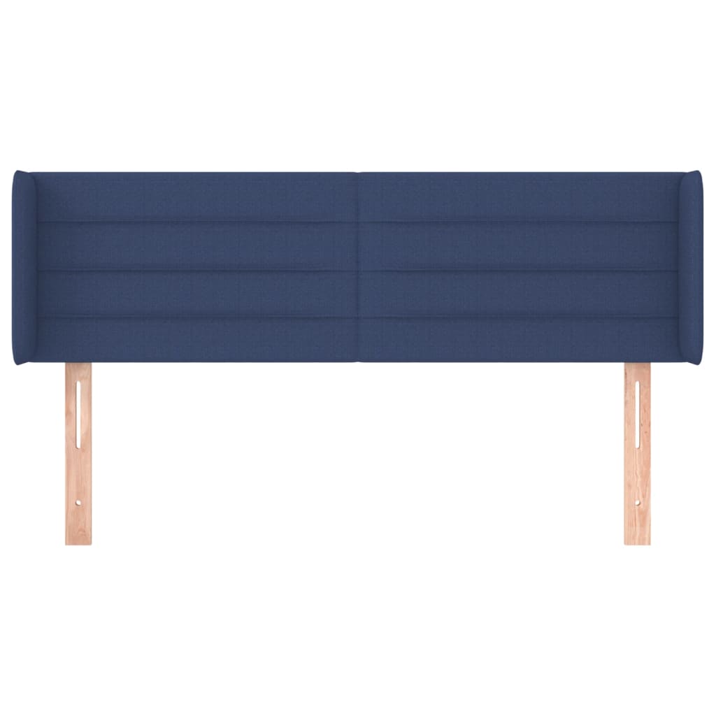 vidaXL Kopfteil mit Ohren Blau 147x16x78/88 cm Stoff