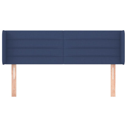 vidaXL Kopfteil mit Ohren Blau 147x16x78/88 cm Stoff