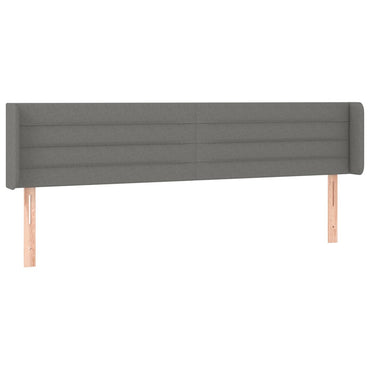 vidaXL Kopfteil mit Ohren Dunkelgrau 163x16x78/88 cm Stoff