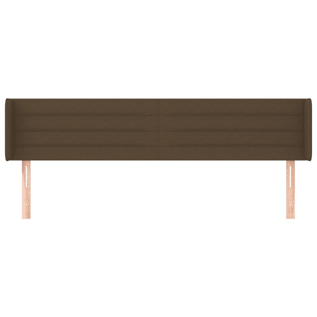 vidaXL Kopfteil mit Ohren Dunkelbraun 163x16x78/88 cm Stoff