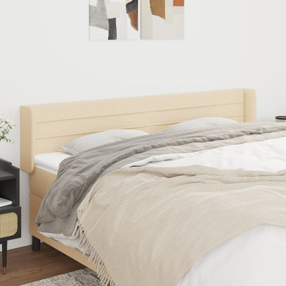 vidaXL Kopfteil mit Ohren Creme 163x16x78/88 cm Stoff