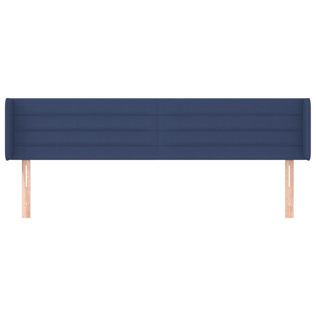 vidaXL Kopfteil mit Ohren Blau 163x16x78/88 cm Stoff