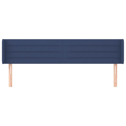 vidaXL Kopfteil mit Ohren Blau 163x16x78/88 cm Stoff