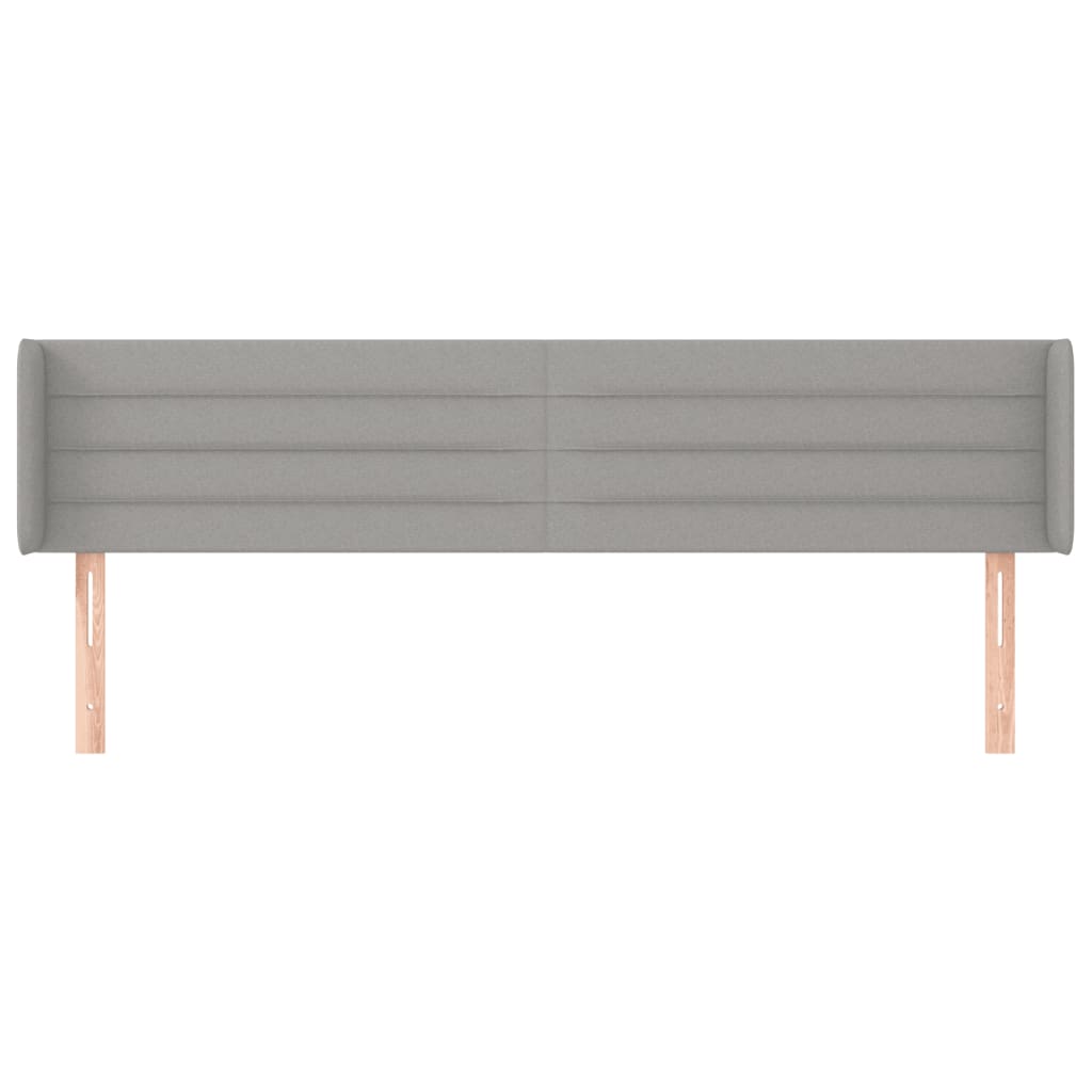 vidaXL Kopfteil mit Ohren Hellgrau 183x16x78/88 cm Stoff