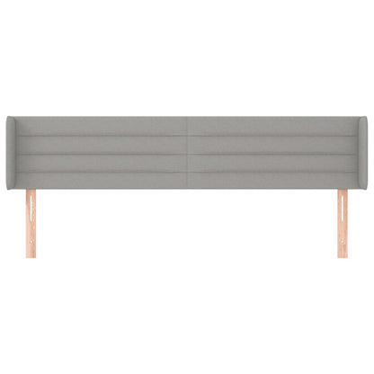 vidaXL Kopfteil mit Ohren Hellgrau 183x16x78/88 cm Stoff